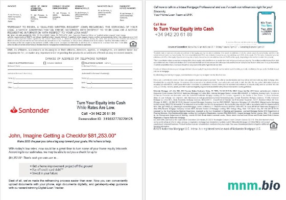 Hiszpania Santander Bank wyciąg z kredytu hipotecznego w formatach Word i PDF 3-4